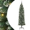 vidaXL &Aacute;rvore Slim de Natal Artificial Verde e Branco 210 cm