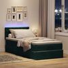 vidaXL Cama otomana com colch&atilde;o & LEDs 80x200cm veludo verde-escuro
