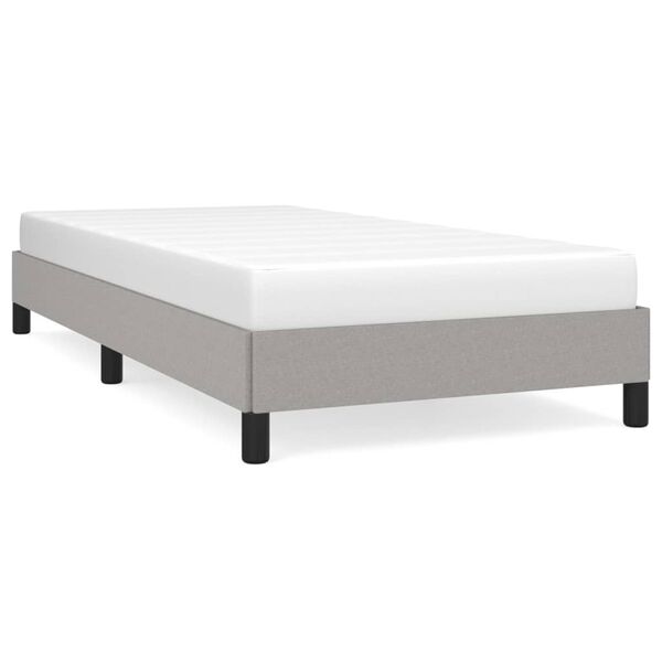 vidaXL Estrutura de cama sem colch&atilde;o 80x200 cm tecido cinzento-claro