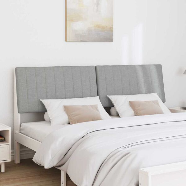 vidaXL Cabeceira estofada Cinzento-claro 200 cm