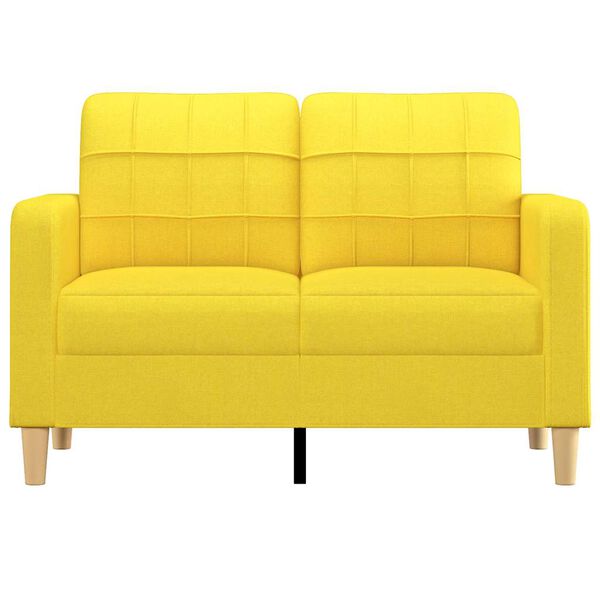 vidaXL Sof&aacute; de 2 lugares 120 cm tecido amarelo-claro