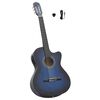 vidaXL Guitarra cl&aacute;ssica cutaway com equalizador e 6 cordas azul