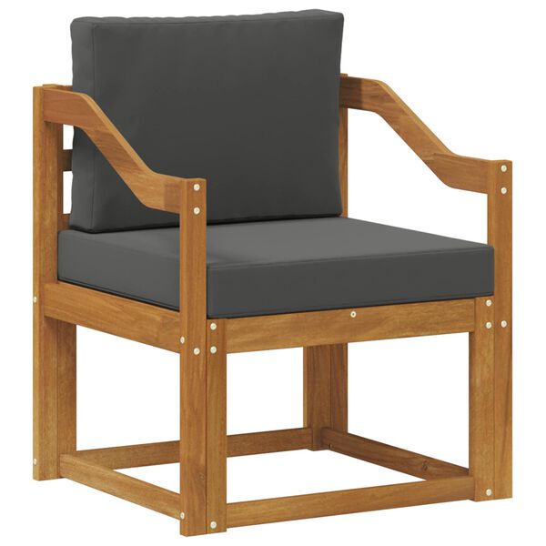 vidaXL Sof&aacute; exterior Madeira de Ac&aacute;cia maci&ccedil;a e Poli&eacute;ster Natural