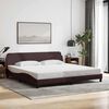 vidaXL Estrutura de cama Dover 200x200 cm tecido castanho-escuro