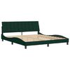 vidaXL Estrutura de cama sem colch&atilde;o Hanko 180x200 cm veludo verde-escuro