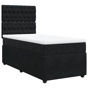 vidaXL Cama com molas/colch&atilde;o 80x200 cm veludo preto