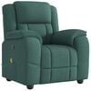 vidaXL Poltrona de massagens reclin&aacute;vel tecido verde-escuro