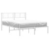 vidaXL Estrutura de cama com cabeceira 150x200 cm metal branco