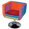 vidaXL Poltrona cubo de tecido com design de retalhos