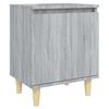 vidaXL Mesa cabeceira c/ pernas madeira maci&ccedil;a 40x30x50cm sonoma cinza