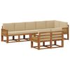 vidaXL Conjunto de Sof&aacute;s para Exterior 8 pcs Natural e Bege Poli&eacute;ster