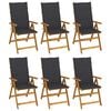 vidaXL Cadeiras de jardim dobr&aacute;veis c/ almofad&otilde;es 6 pcs ac&aacute;cia maci&ccedil;a