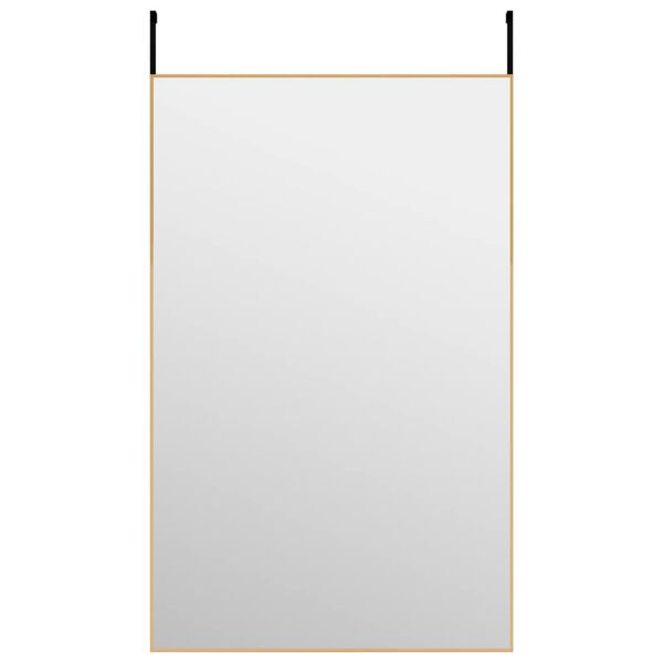 vidaXL Espelho para porta 50x80 cm vidro e alum&iacute;nio dourado