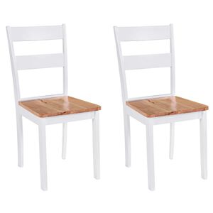 vidaXL Cadeiras de jantar 2 pcs madeira de seringueira maci&ccedil;a branco