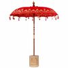 vidaXL Parasol Balin&ecirc;s com Base Vermelho 185 x 185 x 260 cm