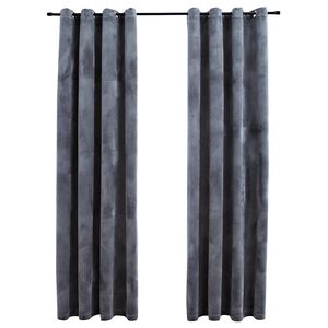 vidaXL Cortinas blackout com argolas 2 pcs 140x245 cm veludo antracite