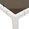 vidaXL Mesa de jardim com tampo de vidro 190x90x75 cm vime PE branco