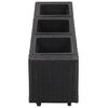 vidaXL Floreira com 3 vasos 100x30x36 cm vime PE preto