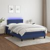 vidaXL Cama box spring c/ colch&atilde;o e LED 120x200 cm tecido azul
