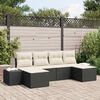 vidaXL Conjunto de Sofá de Jardim 4 pcs Preto e Creme vime PE