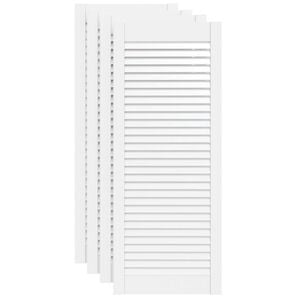 vidaXL Portas de arm&aacute;rio 4 pcs design de persiana pinho maci&ccedil;o branco