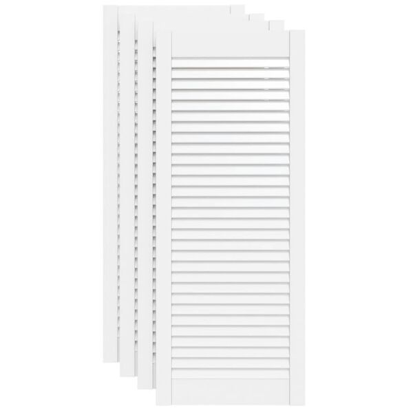 vidaXL Portas de arm&aacute;rio 4 pcs design de persiana pinho maci&ccedil;o branco