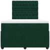 vidaXL Cama boxspring com colch&atilde;o 120x190 cm veludo verde-escuro