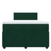 vidaXL Cama boxspring com colch&atilde;o 120x190 cm veludo verde-escuro