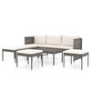 vidaXL 6 pcs conjunto lounge de jardim c/ almofad&otilde;es vime PE cinzento