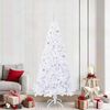 vidaXL &Aacute;rvore de Natal Artificial com 300 LEDs Branco 210 cm PVC e A&ccedil;o