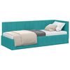 vidaXL Estrutura de Cama de Canto Turquesa 80 cm x 200 cm Veludo