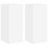 vidaXL M&oacute;veis de parede p/ TV com luzes LED 2 pcs 30,5x35x70 cm branco