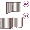 vidaXL Port&atilde;o c&atilde;es c/ porta dobr&aacute;vel 8 pain&eacute;is 640 cm &aacute;lamo castanho