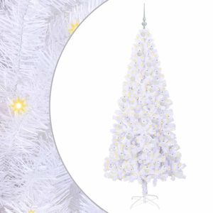 vidaXL &Aacute;rvore de Natal Artificial com 300 LEDs Branco 210 cm PVC e A&ccedil;o