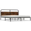 vidaXL Estrutura de cama sem colch&atilde;o 193x203cm metal carvalho fumado