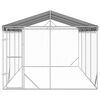 vidaXL Canil de exterior com teto 3x6x2,5 m a&ccedil;o galvanizado prateado