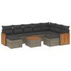 vidaXL 10 pcs conjunto sof&aacute;s de jardim c/ almofad&otilde;es vime PE cinzento