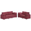 vidaXL Sof&aacute; 2 pcs Vinho Vermelho 219 x 80 x 82 cm tecido