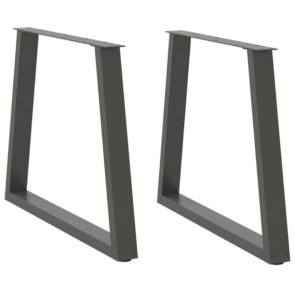 vidaXL Pés para mesa de jantar em V 2 peças antracite 80x(72-73,3) cm aço