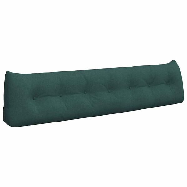 vidaXL Travesseiro para Costas Verde Escuro 200 x 24 x 50 cm tecido