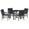 vidaXL Conjunto de Jantar para Jardim 5 unid. Cinza e Preto Vime