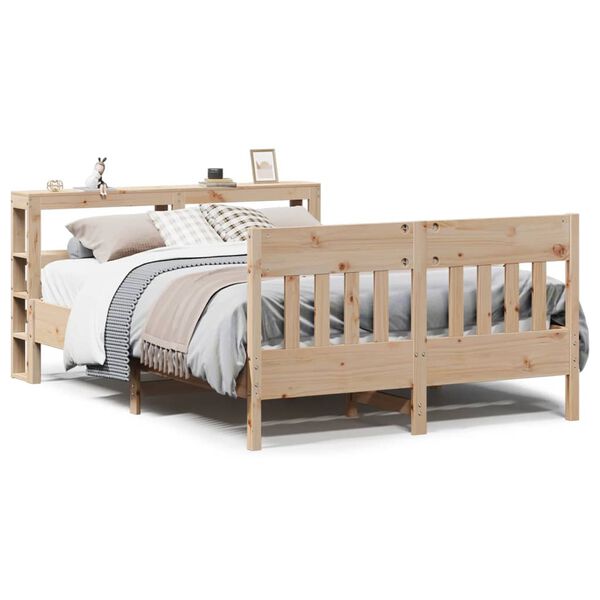vidaXL Cama sem colch&atilde;o 140x190 cm madeira de pinho maci&ccedil;a