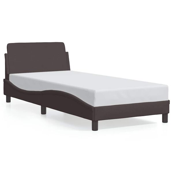 vidaXL Estrutura de cama Dover 80x200 cm tecido castanho-escuro