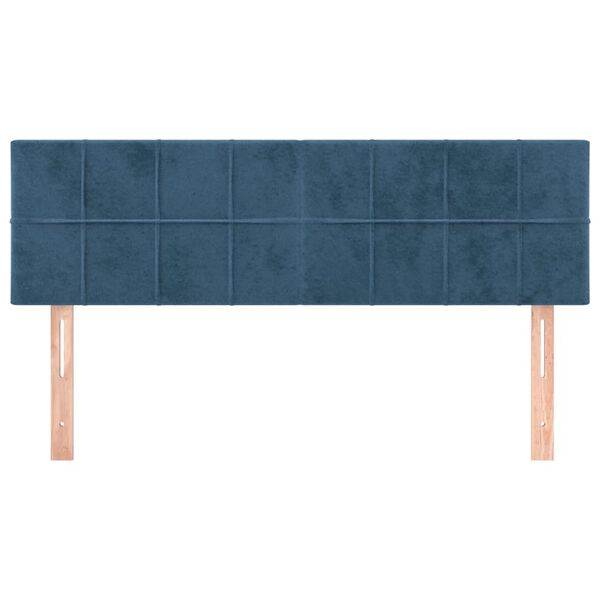 vidaXL Cabeceira de cama 2 pcs veludo 72x5x78/88 cm azul-escuro