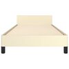 vidaXL Estrutura de cama c/ cabeceira couro artificial 90x190 cm creme