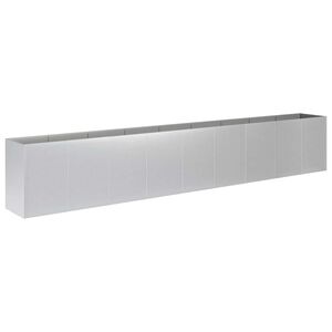 vidaXL Vaso de Jardim Prateado 360 x 40 x 60 cm A&ccedil;o Galvanizado