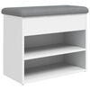 vidaXL Banco para sapatos branco 62x32x50 cm madeira projetada