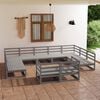 vidaXL 11 pcs conjunto lounge de jardim pinho maci&ccedil;o