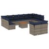vidaXL 13 pcs conjunto sof&aacute;s p/ jardim c/ almofad&otilde;es vime PE cinzento