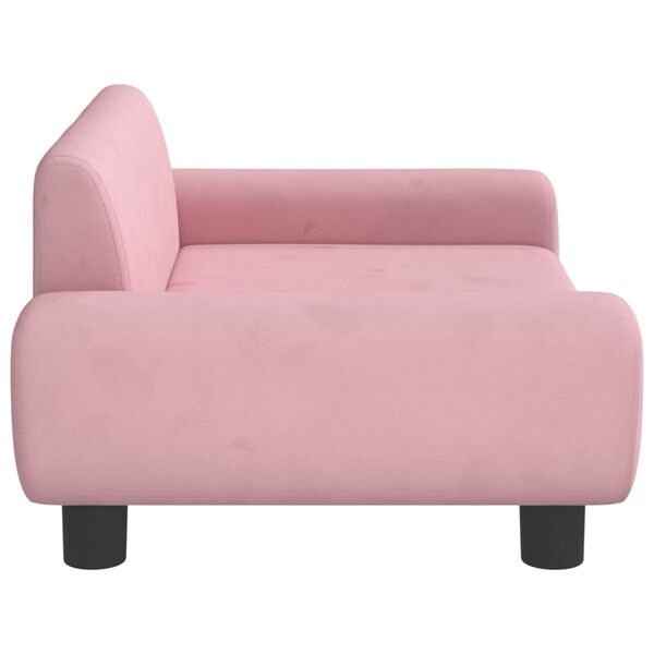 vidaXL Sofá infantil 70x45x33 cm veludo rosa
